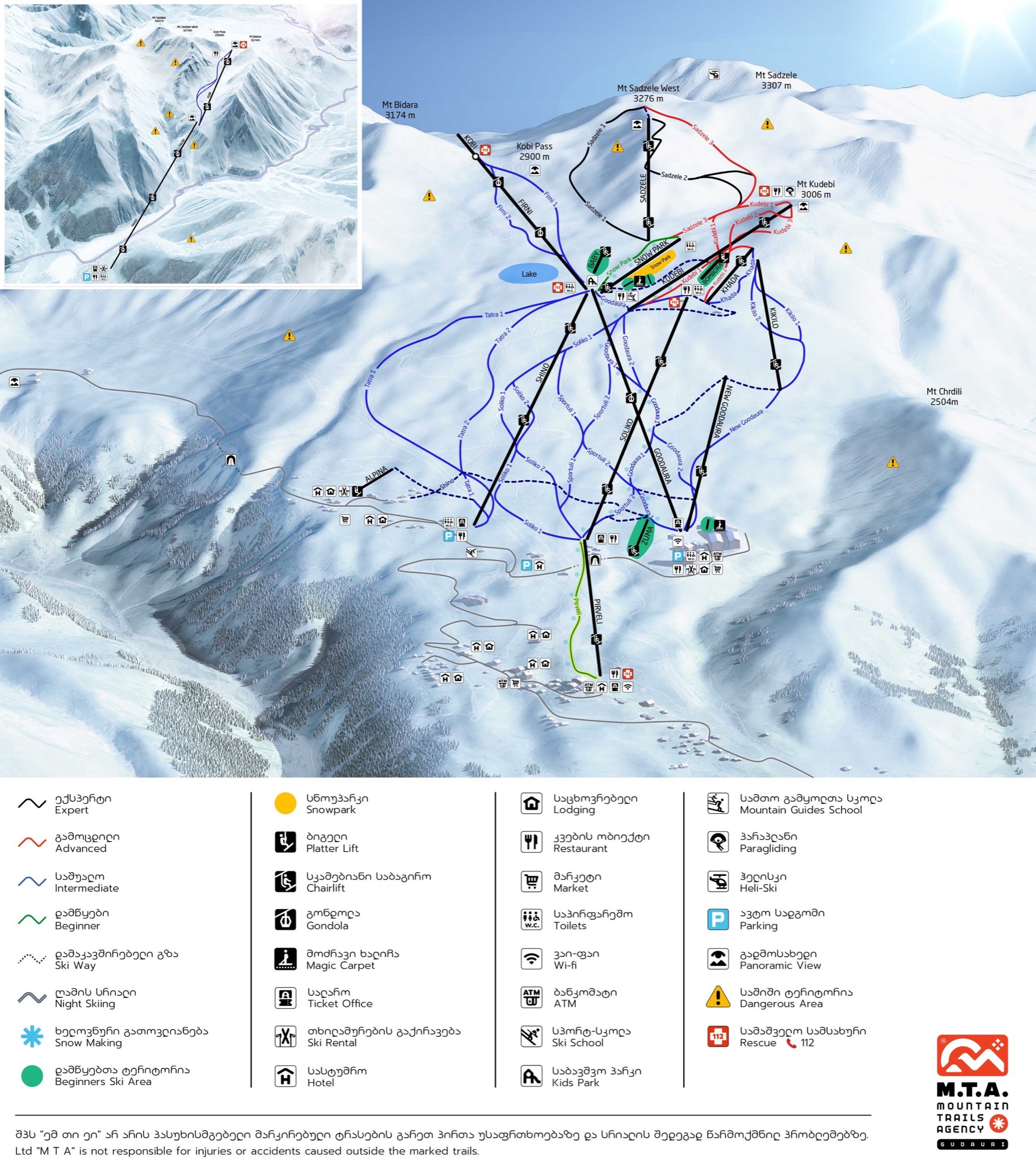 Gudauri ski resort map